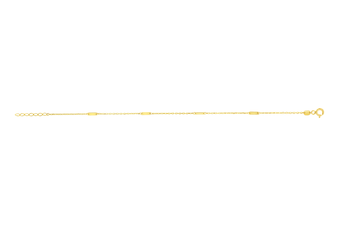 10KT Yellow Gold 10" Ankle Bracelet.