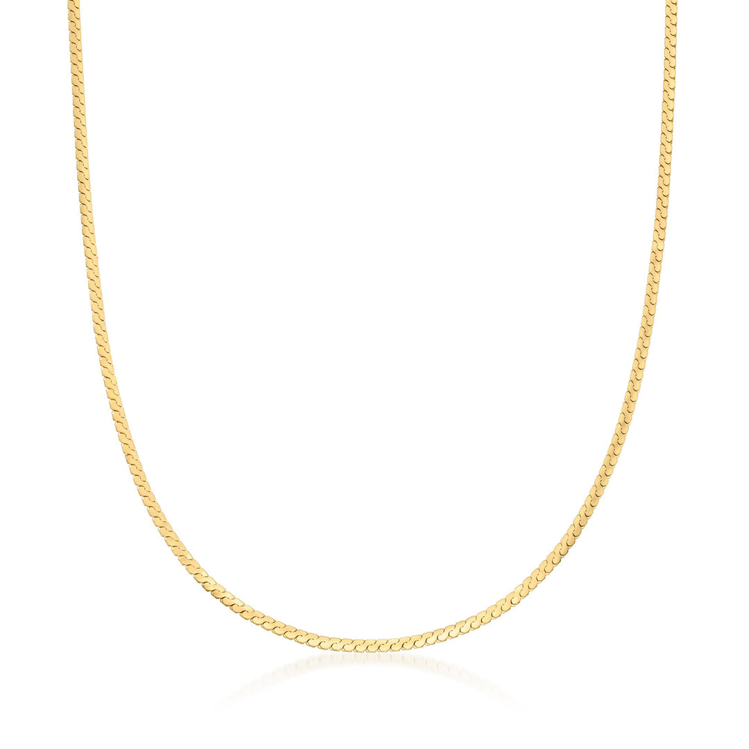 Sterling Silver Gold Vermeil 18" 3mm Serpentine Chain