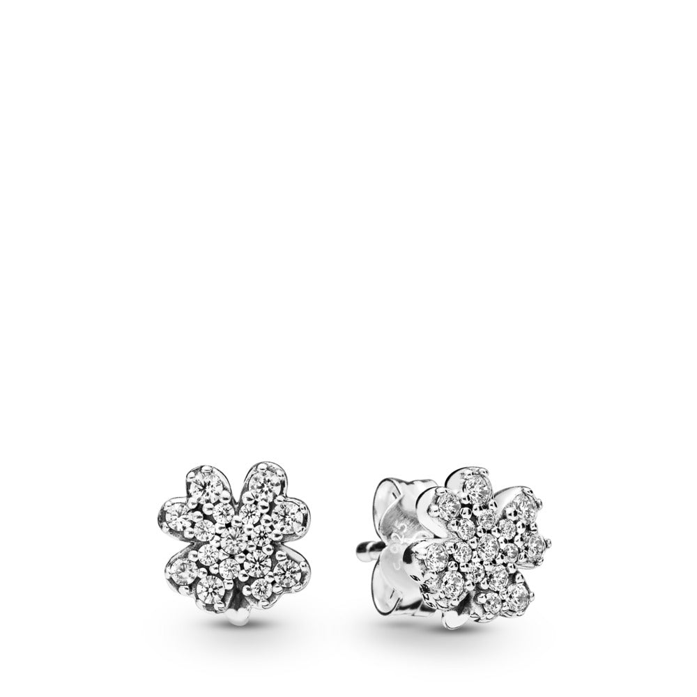 FINAL SALE - Pave Four-Leaf Clover Stud Earrings