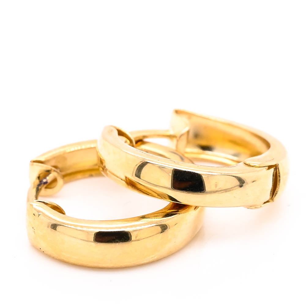 10KT Yellow Gold 11mm Huggie Earrings.