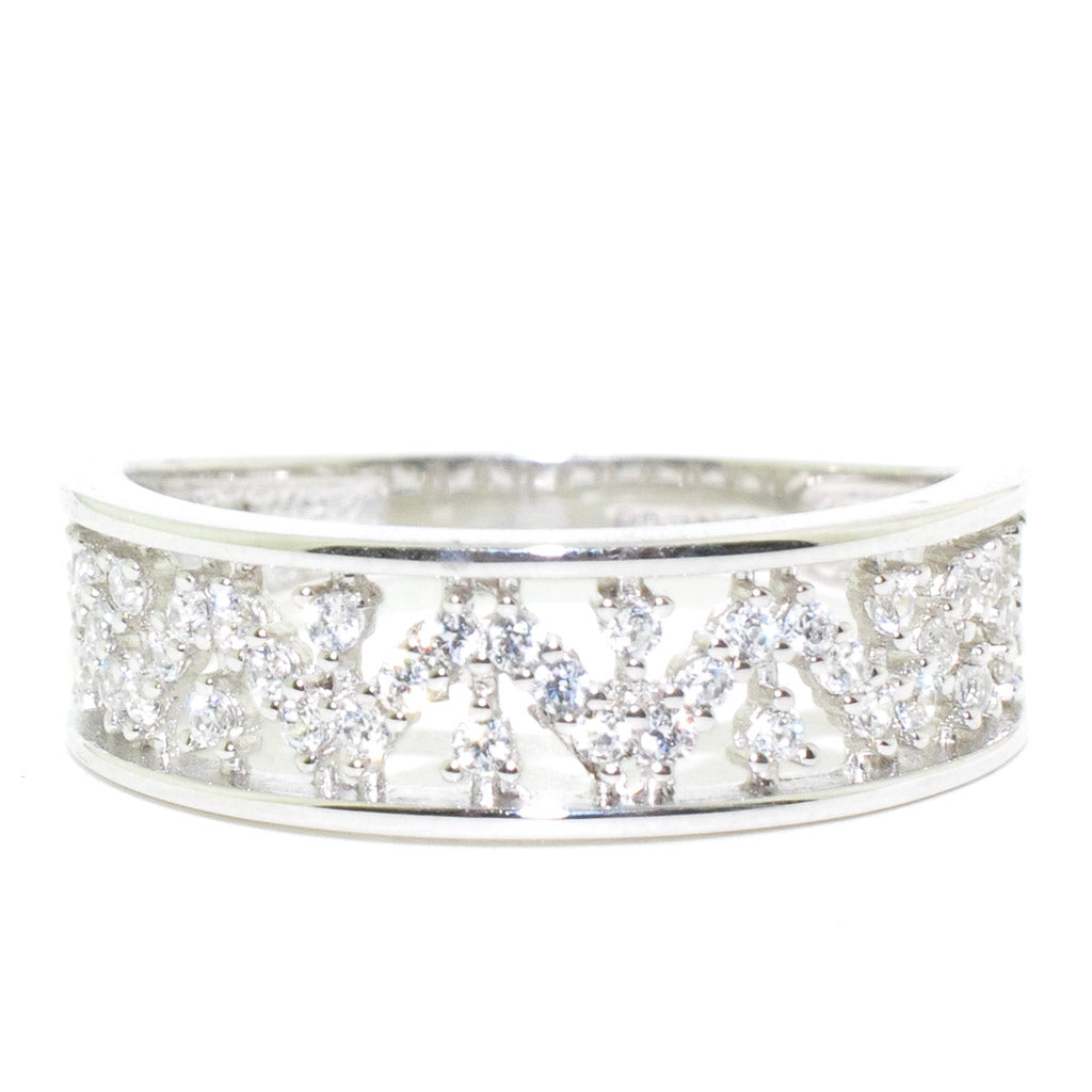 10KT White Gold C.Z Ring.