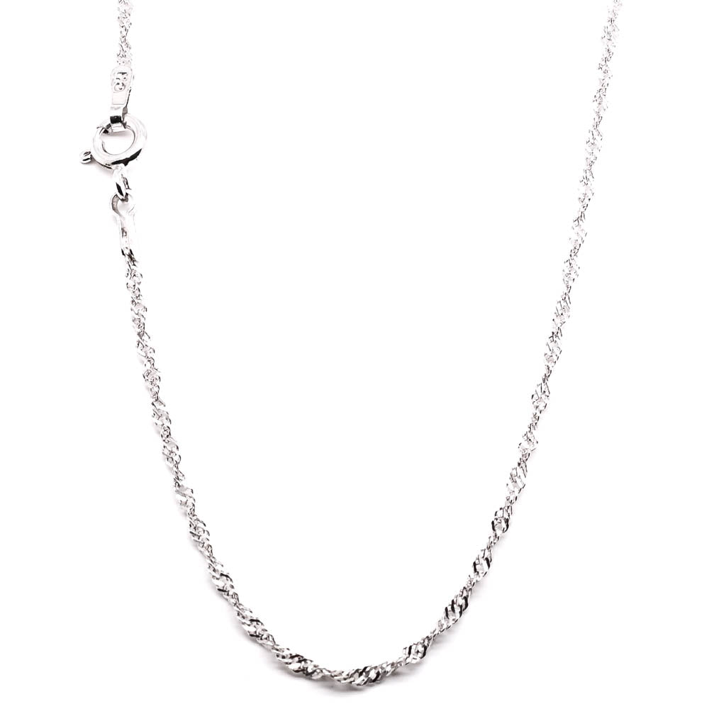 10KT White Gold 18" 0.5mm Singapore Link Chain.