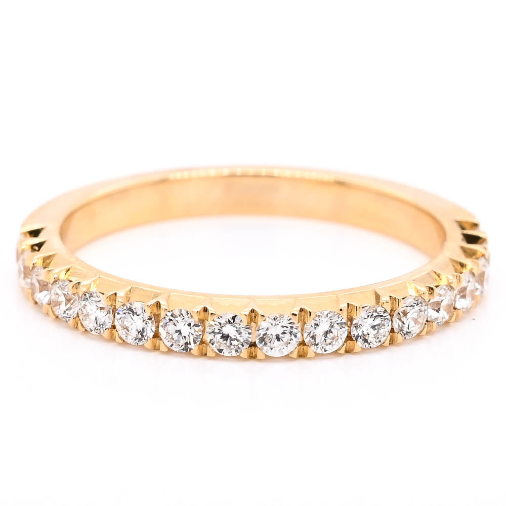 14KT Yellow Gold 0.43CTW Diamond Wedding Band. 
Band Width: 2mm
Si