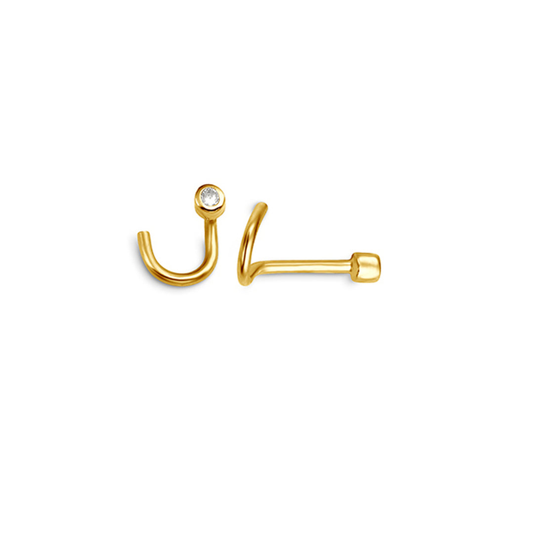 Bella 'Sparkles' 14KT Yellow Gold Diamond Nose Ring.