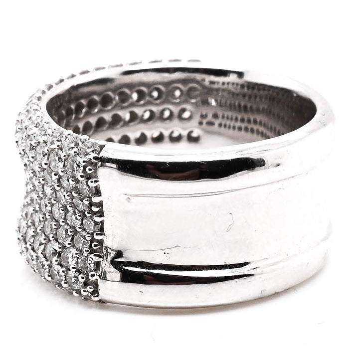 14K White Gold 2.02CTW SI G-H Colour Diamond Pave Set Celebration Ring.