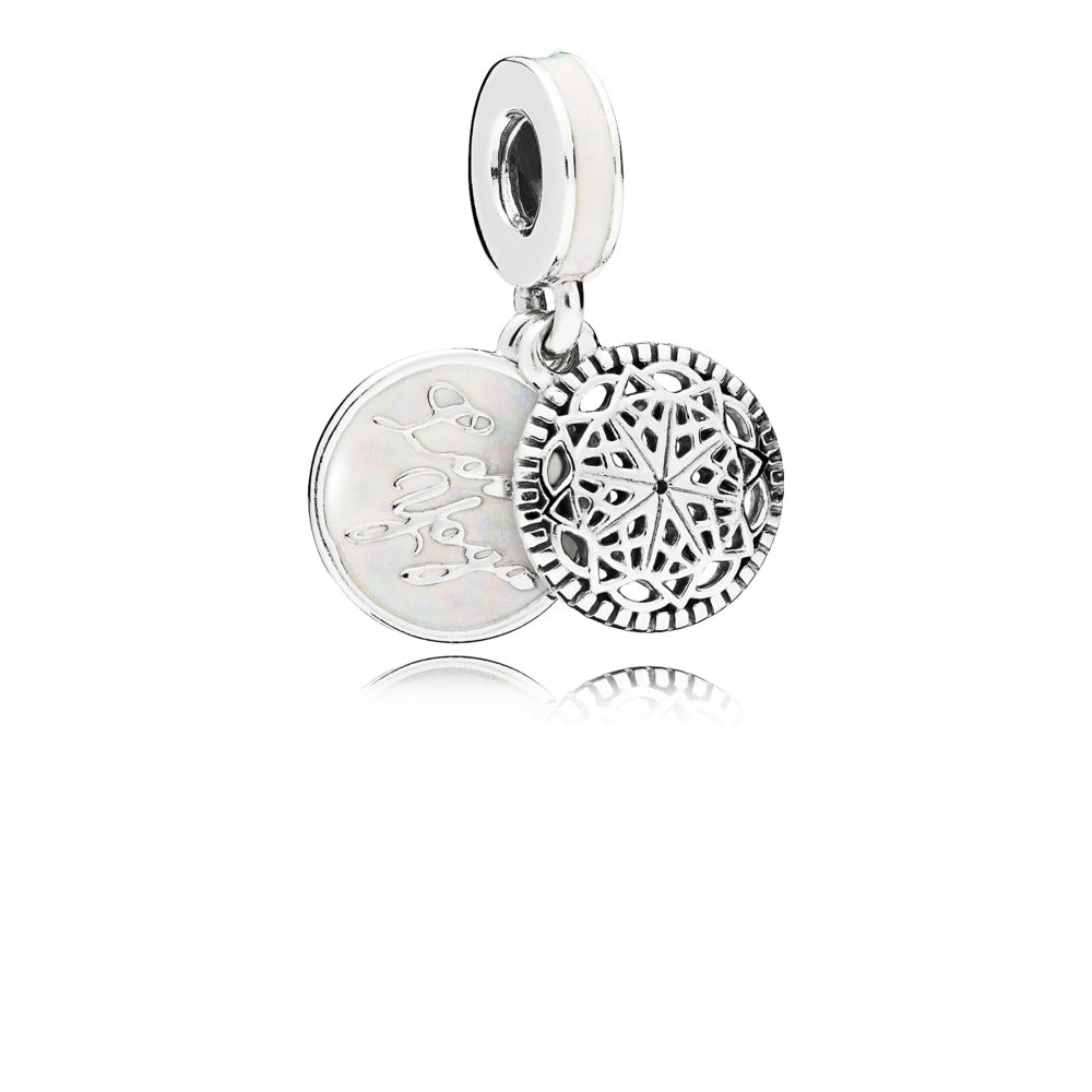 Love Yoga, Silver Enamel
