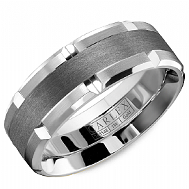 Carlex 14KT White Gold & Tantalum Wedding Band.
