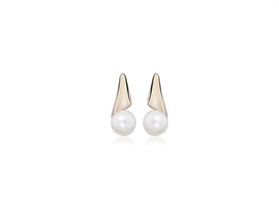 Larus Sterling Silver Rose Tone Freshwater Pearl Earrings.