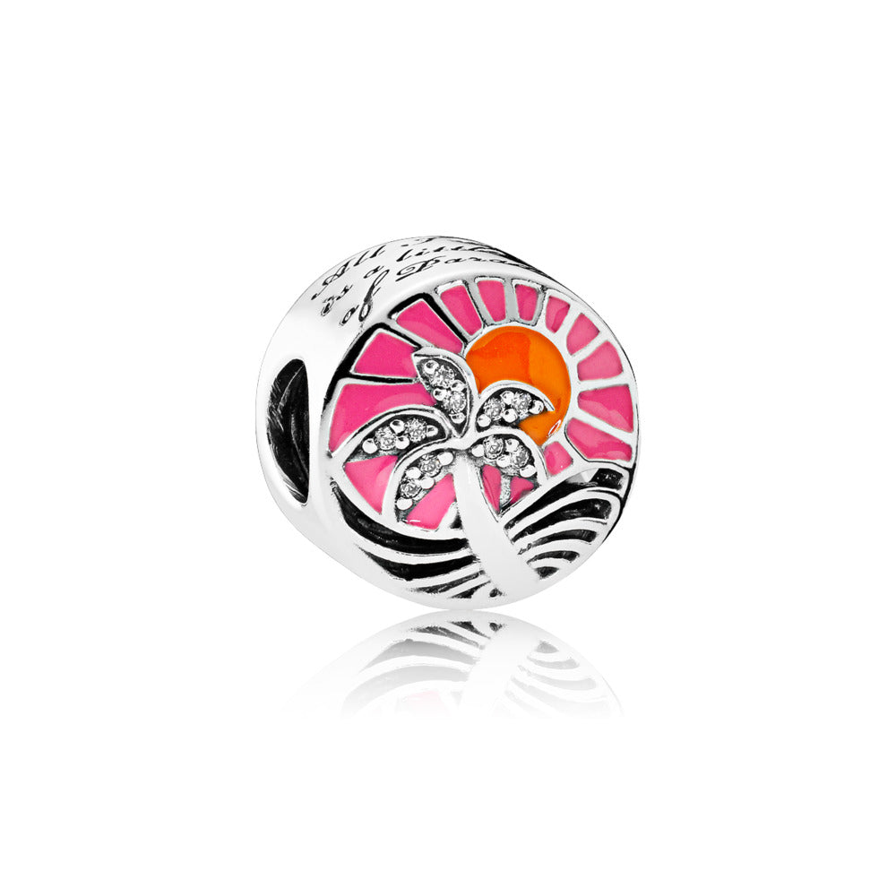 Tropical Sunset, Mixed Enamel & Clear CZ