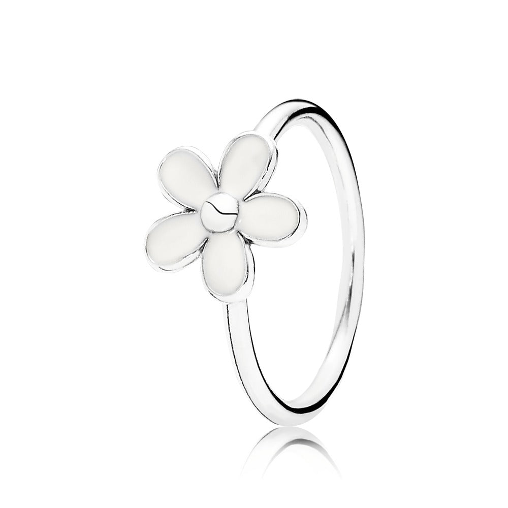 darling daisy, white enamel
