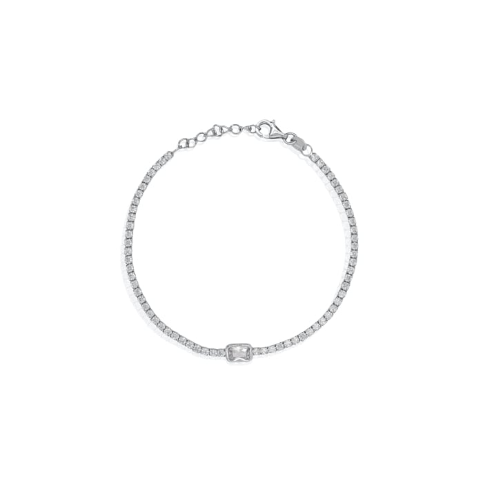 Sterling Silver 7.5" C.Z Bracelet.