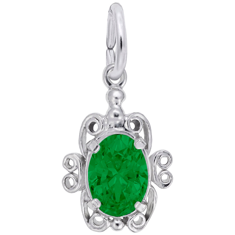 Rembrandt Sterling May Synthetic Stone Charm.