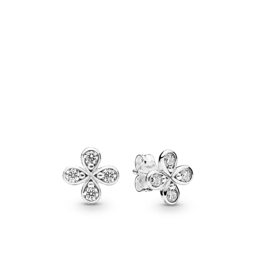 Four-Petal Flowers, Clear CZ