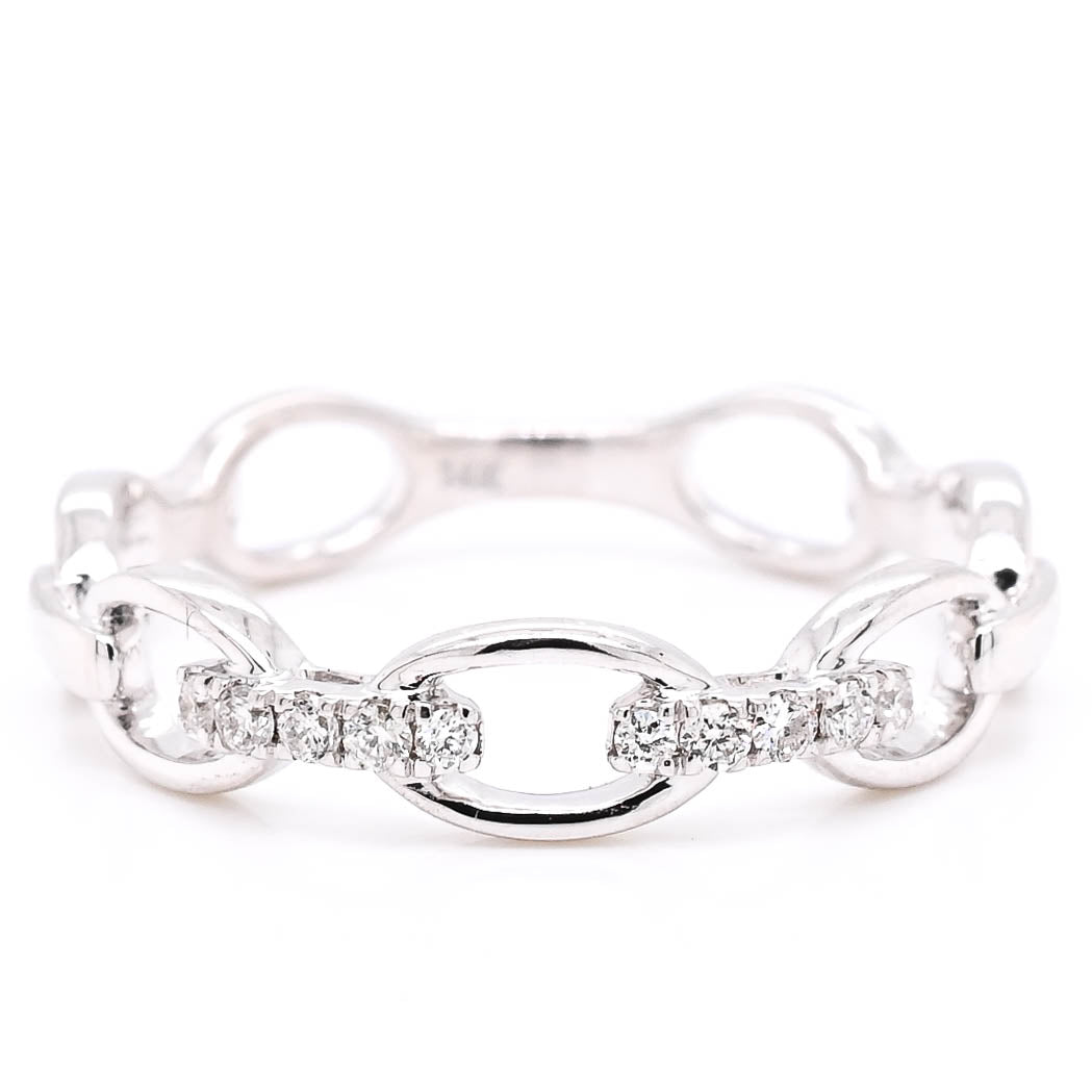 14KT White Gold 0.08CTW Diamond Ring.