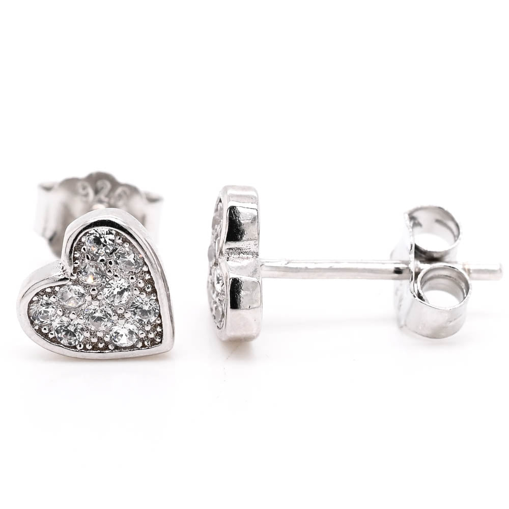 Sterling Silver C.Z Stud Earrings.