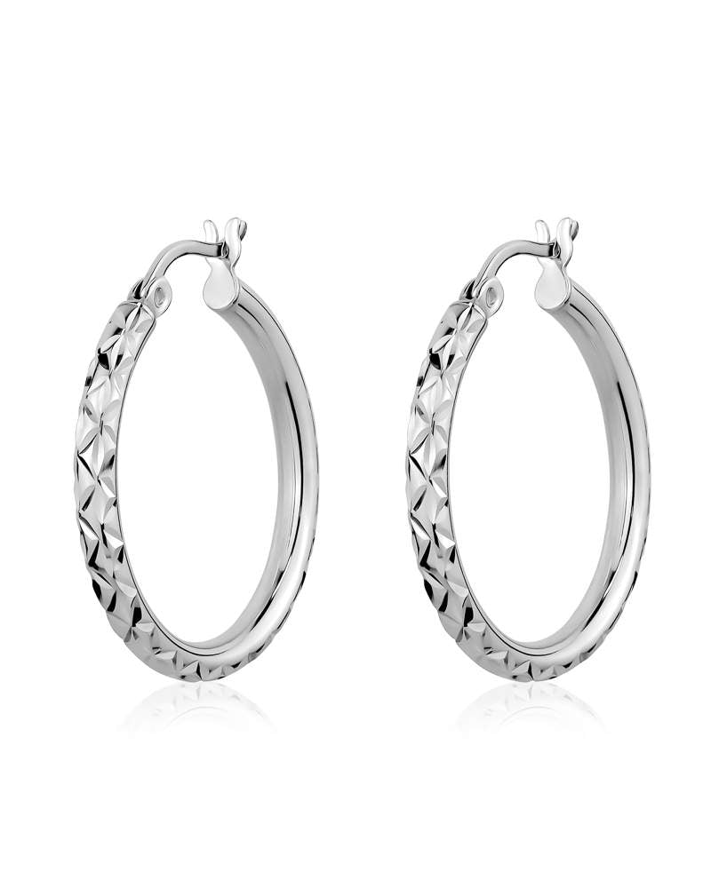 Larus Sterling Silver 24mm Hoop Earrings.