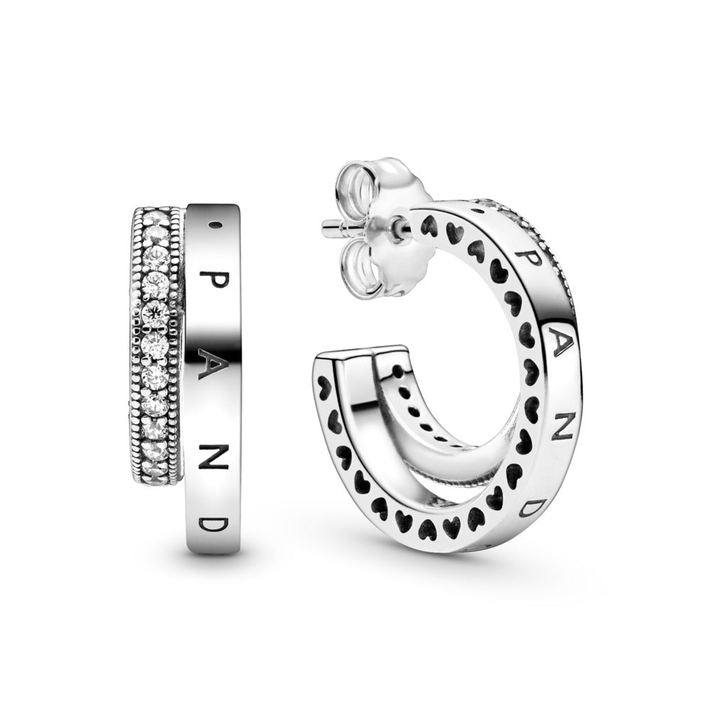 PaveDouble Hoop Earrings