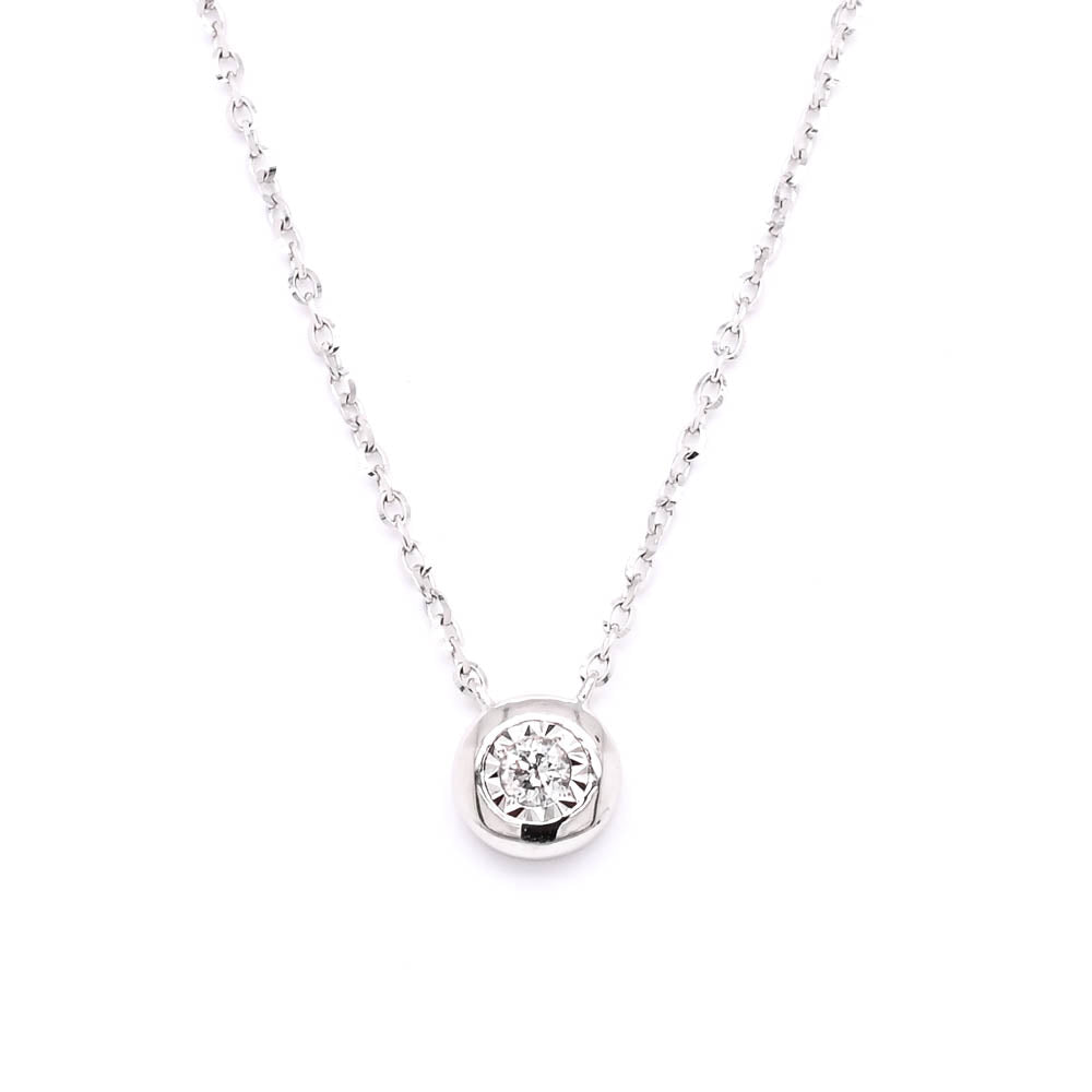 14KT Yellow Gold 18" 0.06CTW Diamond Necklace.