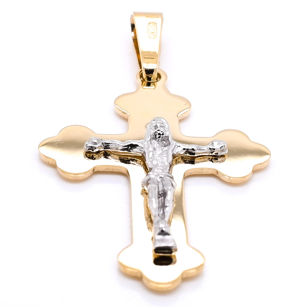 10KT Yellow Gold 28x16mm Crucifix Pendant.