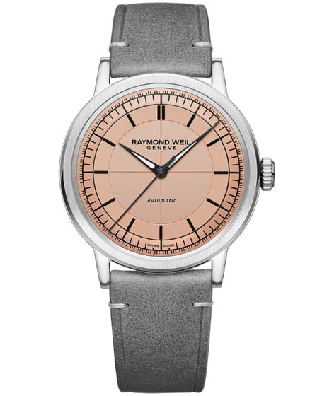 Raymond Weil Millesime Automatic Grey Leather Strap 39.5mm Watch.2925-STC-80001