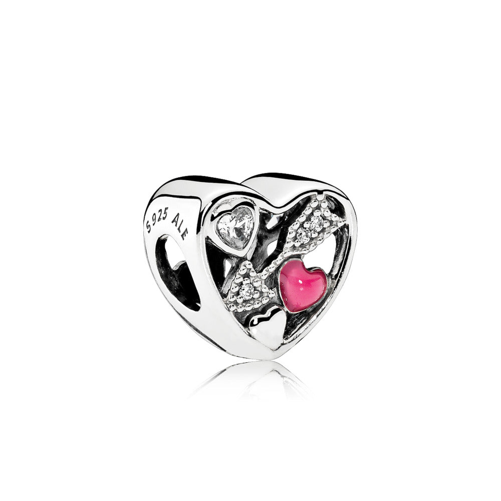 Struck by Love, Magenta Enamel & Clear CZ