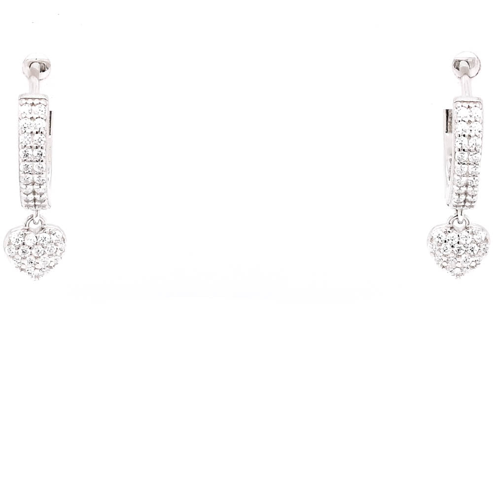 Sterling Silver C.z Dangle Earrings.