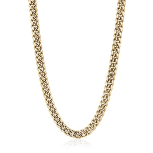 Italgem Steel 24" Gold IP Plated 10MM Cubn Link Chain.