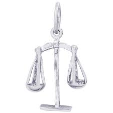 Rembrandt Sterling Silver Scales of Justice Charm.