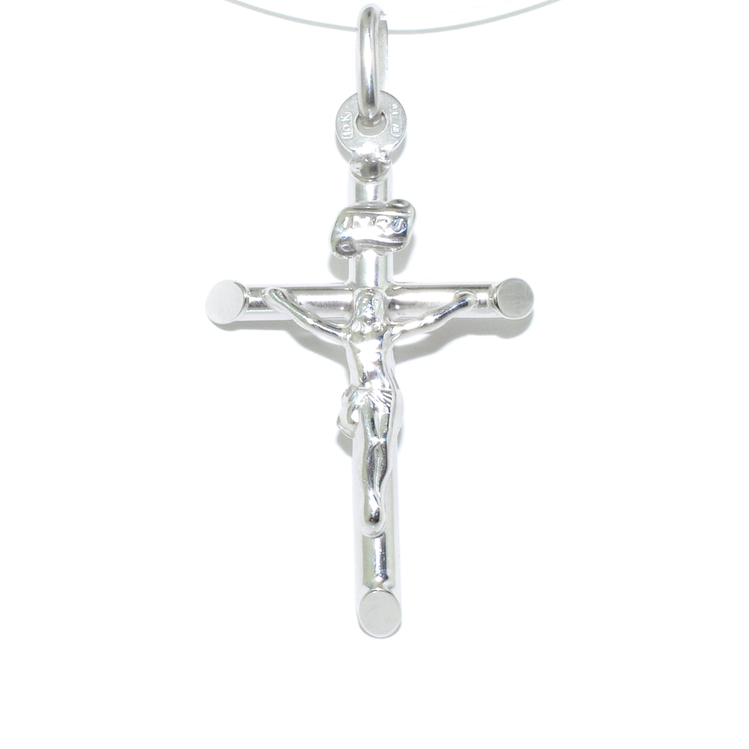 10KT White Gold 29X16MM Crucifix Pendant.