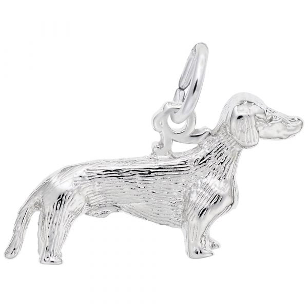 Rembrandt Sterling Silver Dachshund Dog Charm.