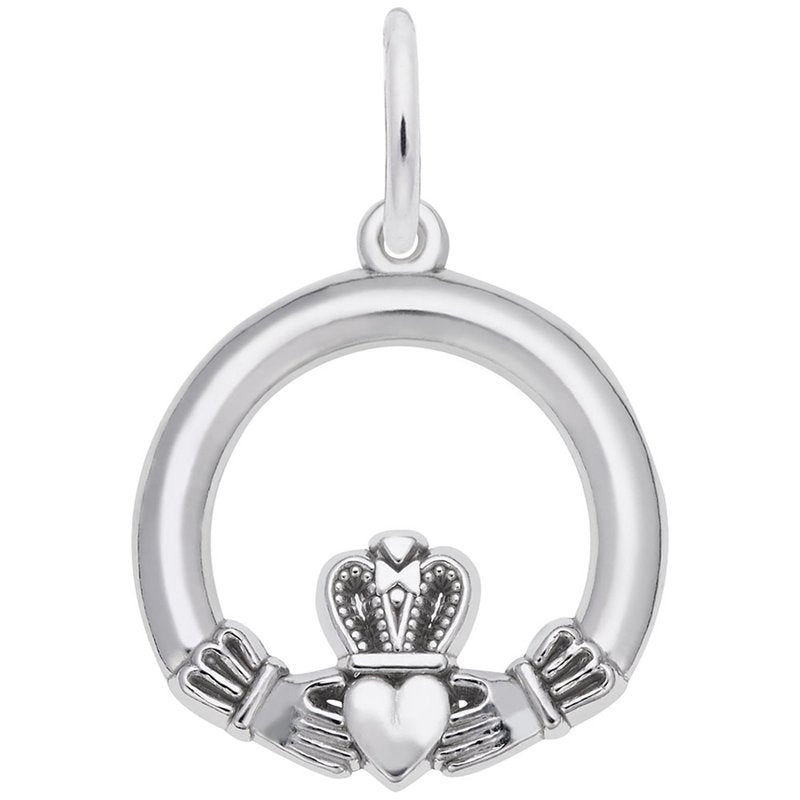 Rembrandt Sterling Silver Large Claddagh Charm.