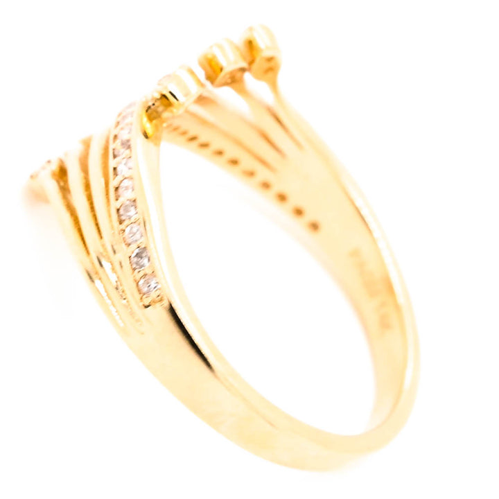 14KT Yellow Gold 0.22CTW Diamond Ring.