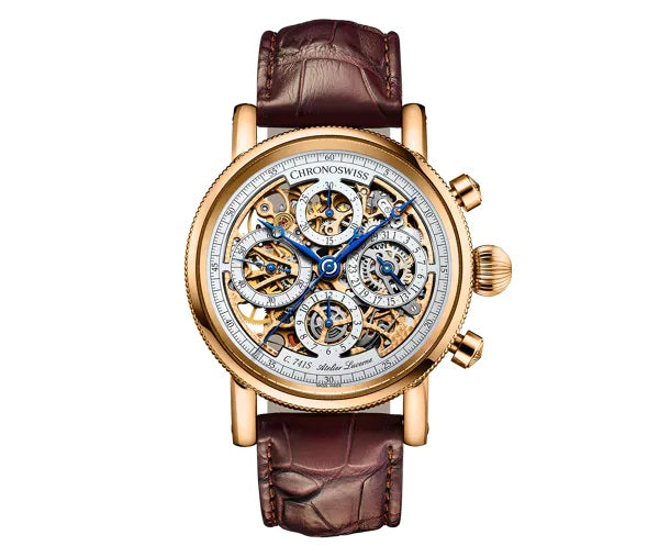 Chronoswiss Opus 18KT Red Gold 41mm Chronograph Skeleton Automatic Watch. CH-7541SR/13-2
