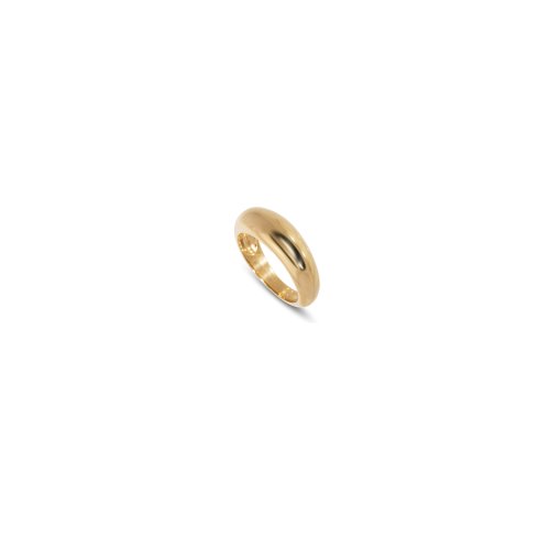 Sterling Silver Gold Vermeil Puffed Dome Ring.
