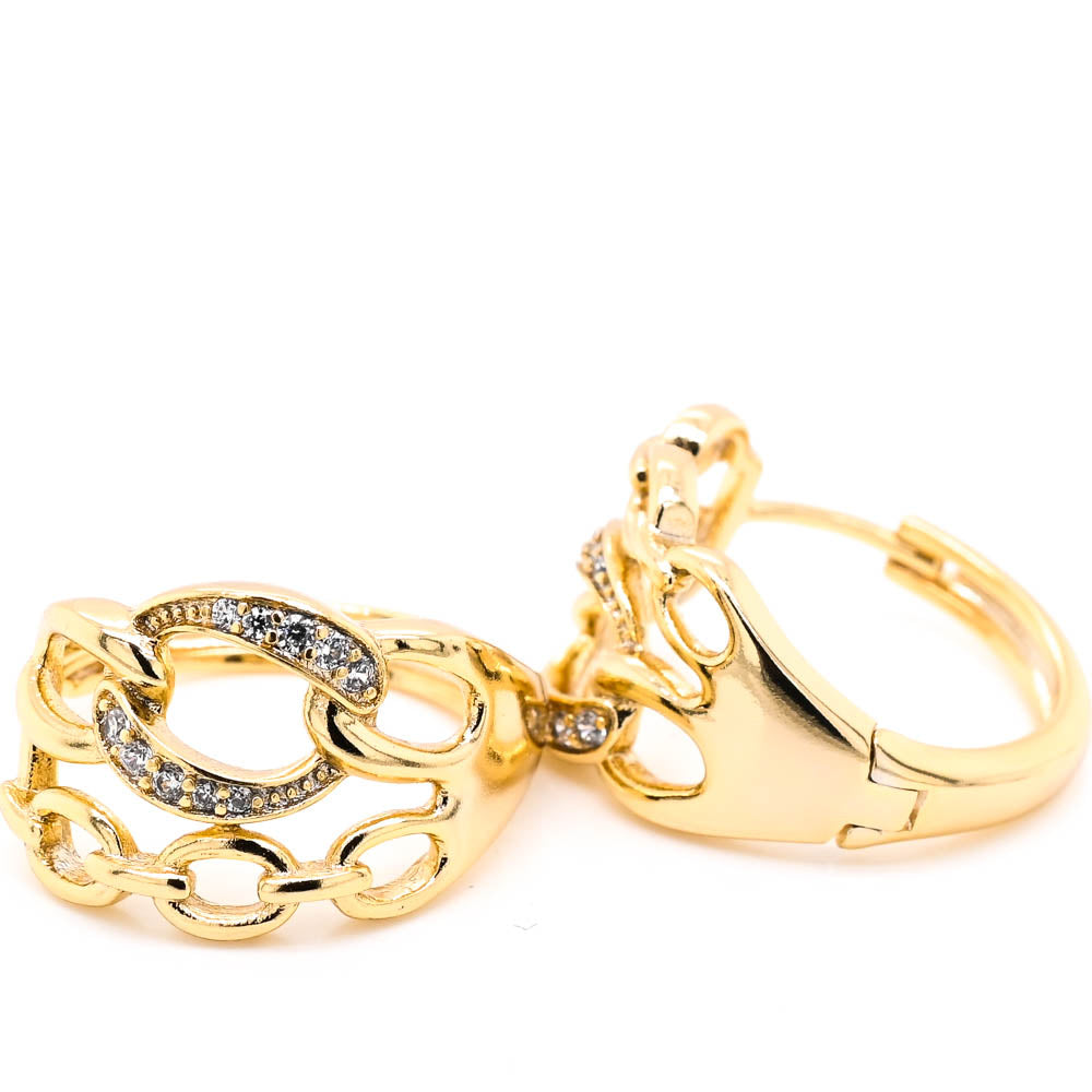 Sterling Silver 20mm C.Z Huggie Earrings.