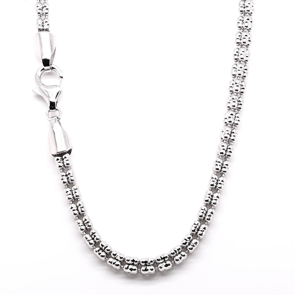 14KT White Gold 20" 3mm Fancy Link Chain.