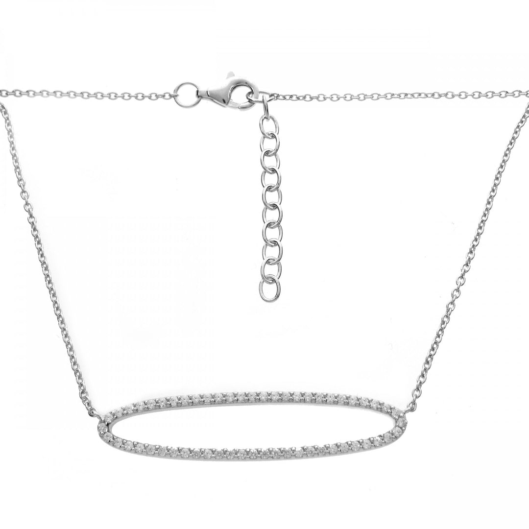Larus Rhodium Plated Sterling Silver C.Z. Necklace.