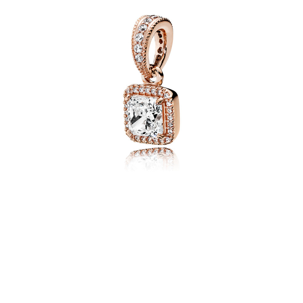 Square Sparkle Halo Pendant