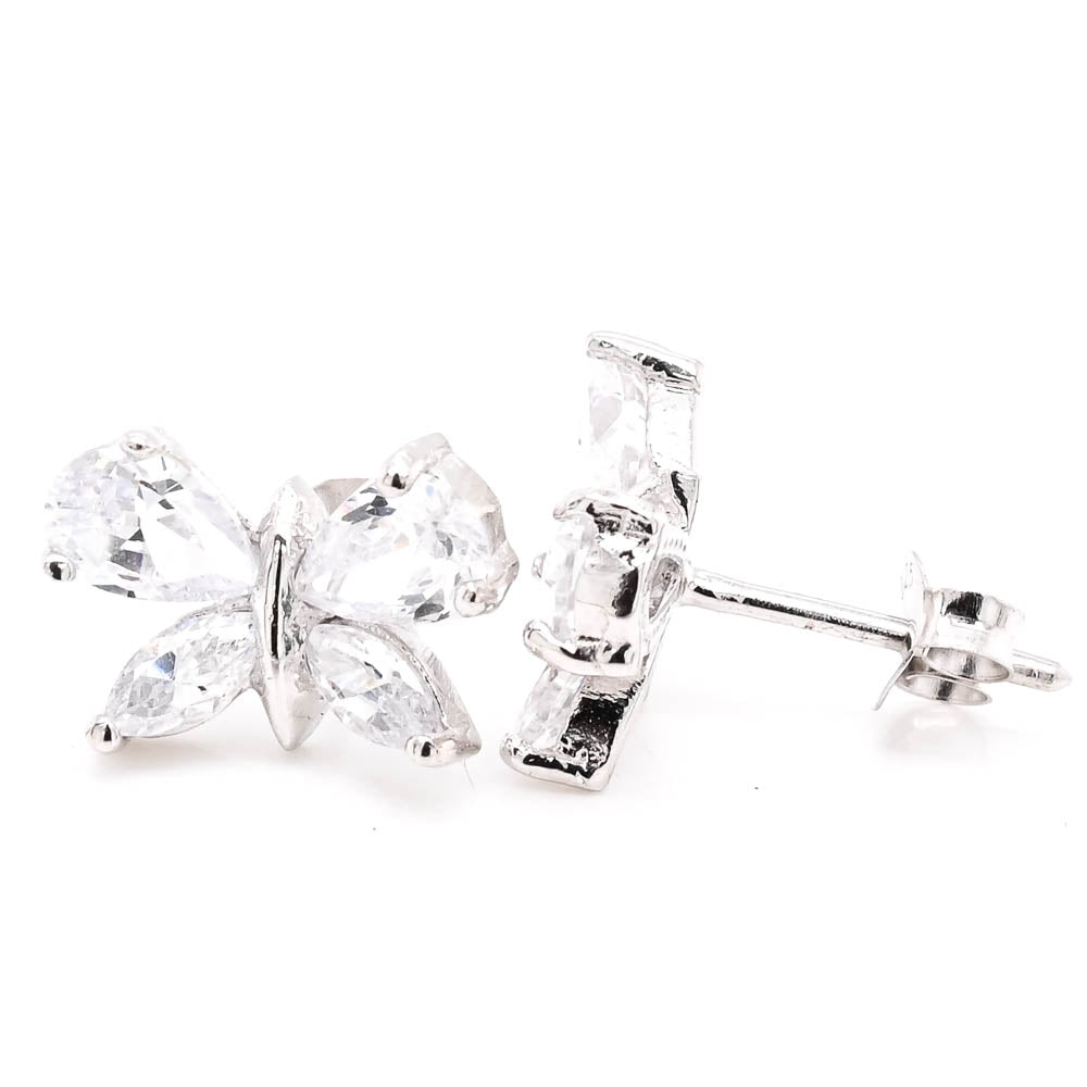 Sterling silver C.Z Butterfly Earrings