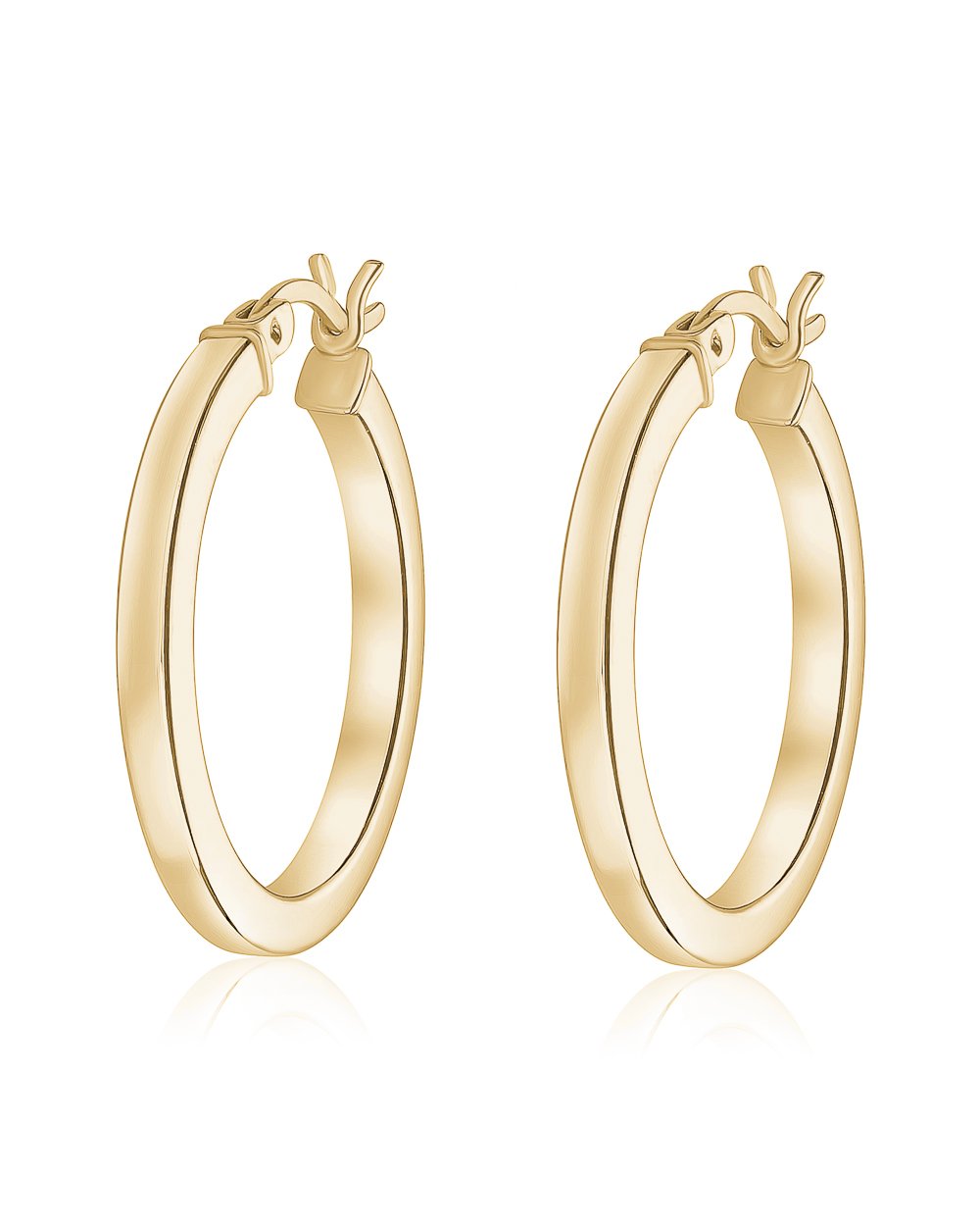 Larus Sterling Silver Gold Plated 24mm Hoop Earrings.