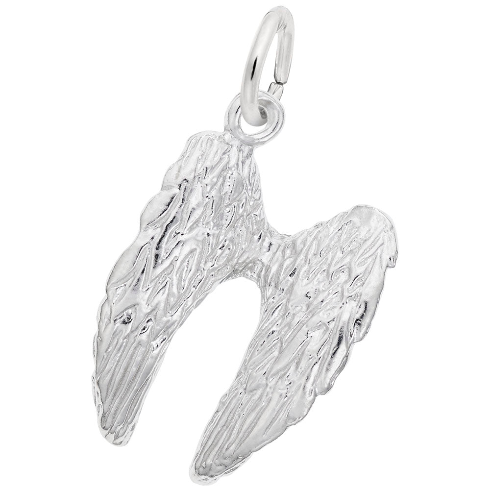 Rembrandt Sterling Silver 3D Angel's Wings Charm.