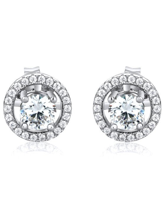 Larus Sterling Silver C.Z Jacket Stud Earrings.