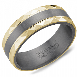 Torque 14KT Yellow Gold & Tantalum Wedding Band.