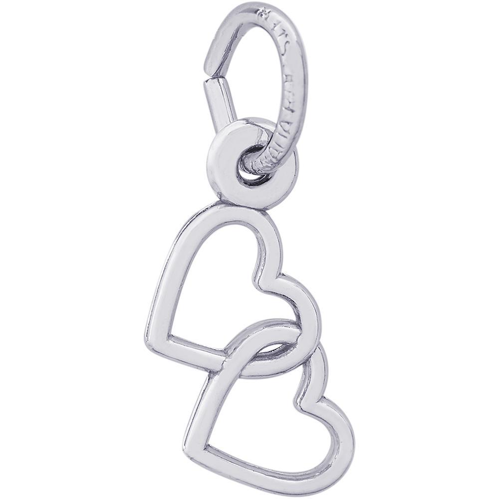 Rembrandt Sterling Silver Two Hearts Entwined Charm.