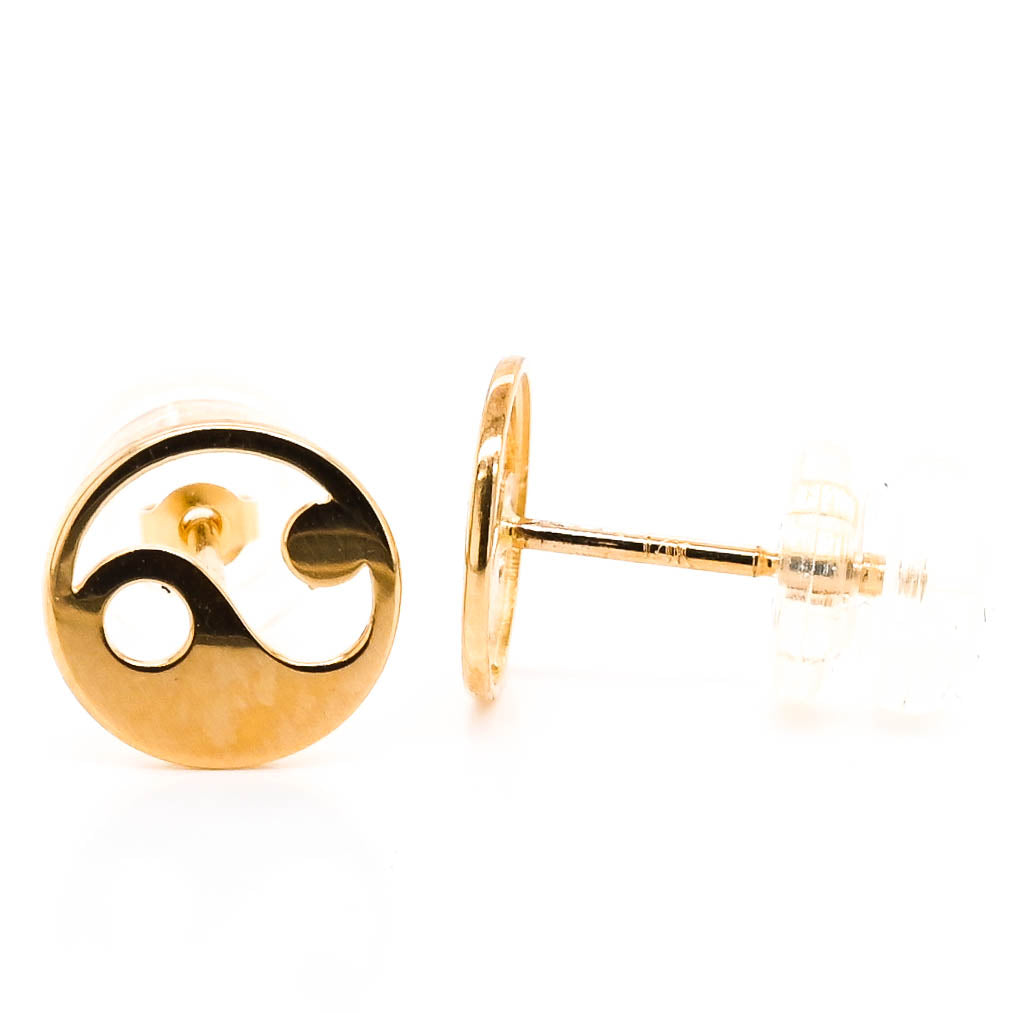 Belle & Jules 14KT Yellow Gold Yin Yang Stud Earrings.