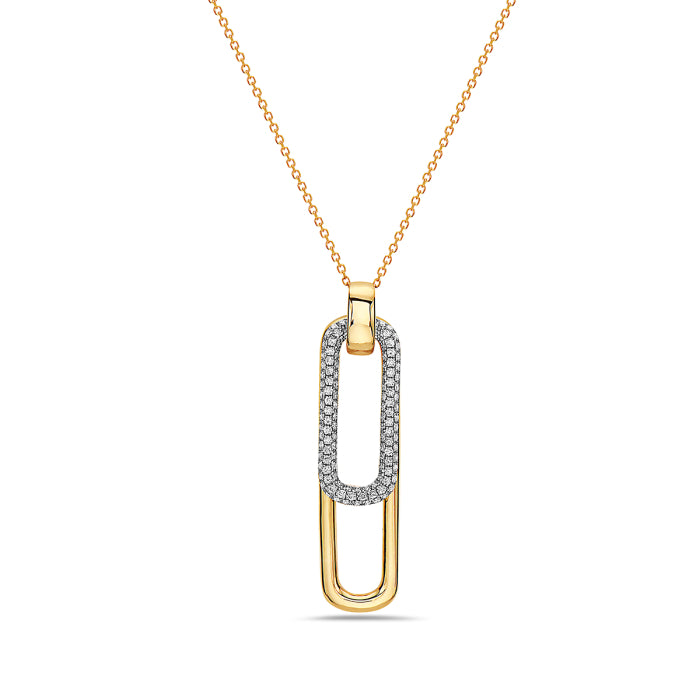 14KT Yellow and White Gold 18" 0.43CTW Diamond Necklace.