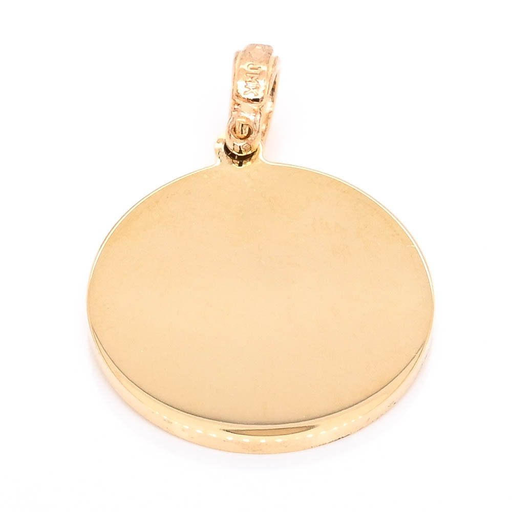 14KT Yellow Gold 18mm Round Disc Pendants.