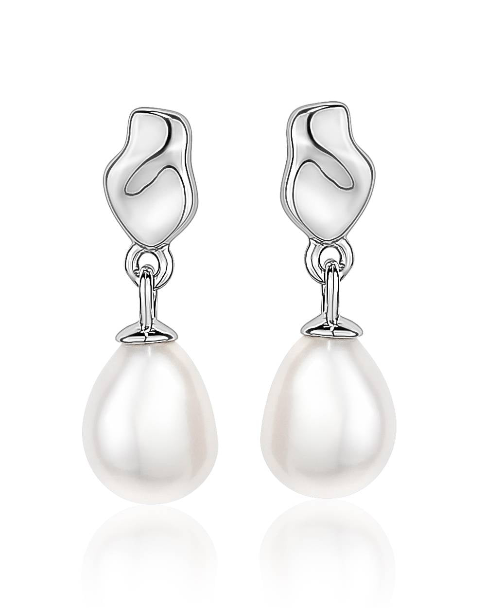 Larus Sterling Silver Pearl Drop Earrings.
