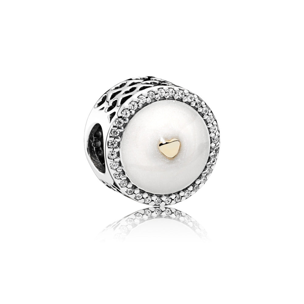 Precious Heart, Silver Enamel & Clear CZ