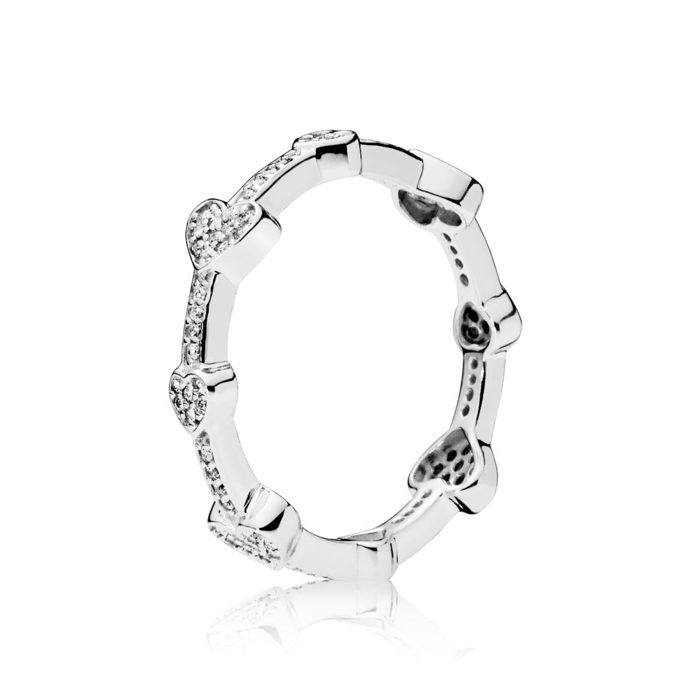 PaveHearts Band Ring